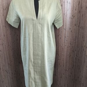 Theory Slit Front Shift Dress, Green, Small